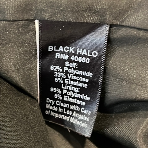 Black Halo Juma Black Asymmetrical Faux Wrap Pencil Tailored Skirt size 0 fits S - Picture 13 of 15